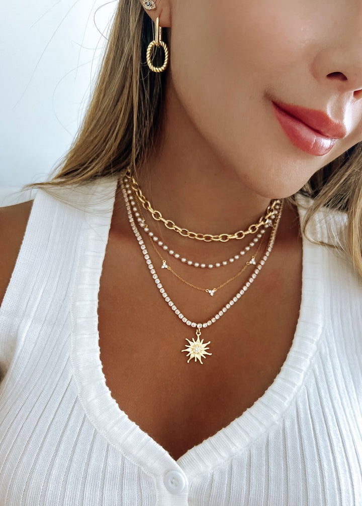 Light Seeker Sun Necklace - Gold Filled