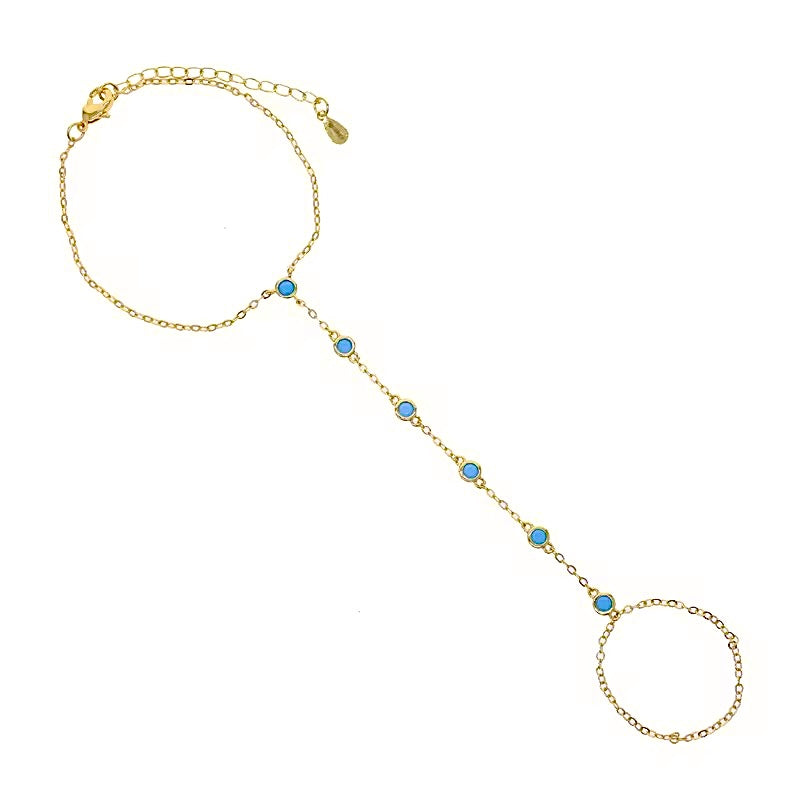 Diamond Hand Chain Bracelet - Gold Filled