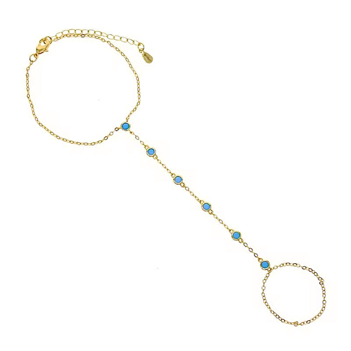 Diamond Hand Chain Bracelet - Gold Filled