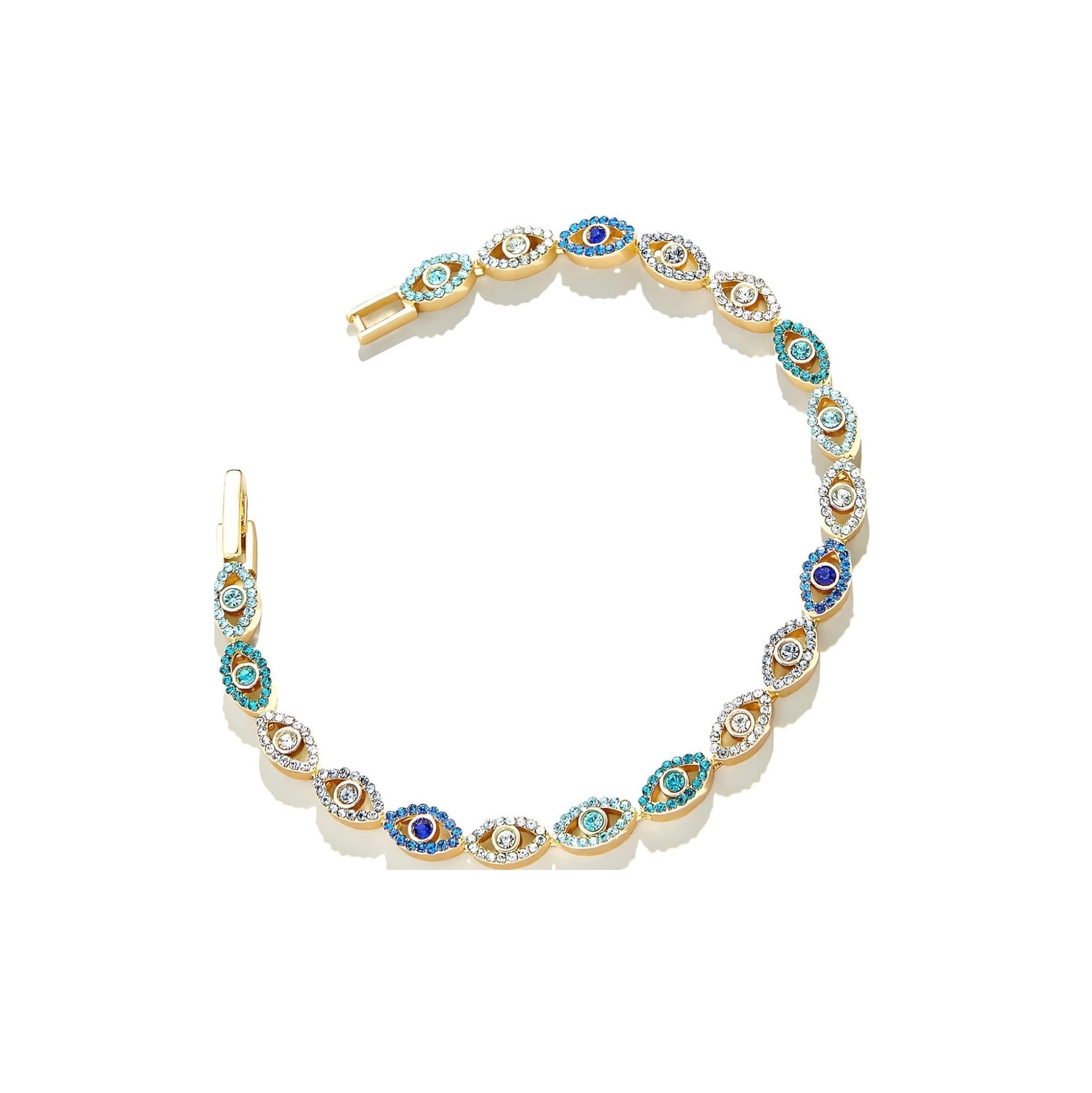 Evil Eye Tennis Chain Bracelet - Gold Filled