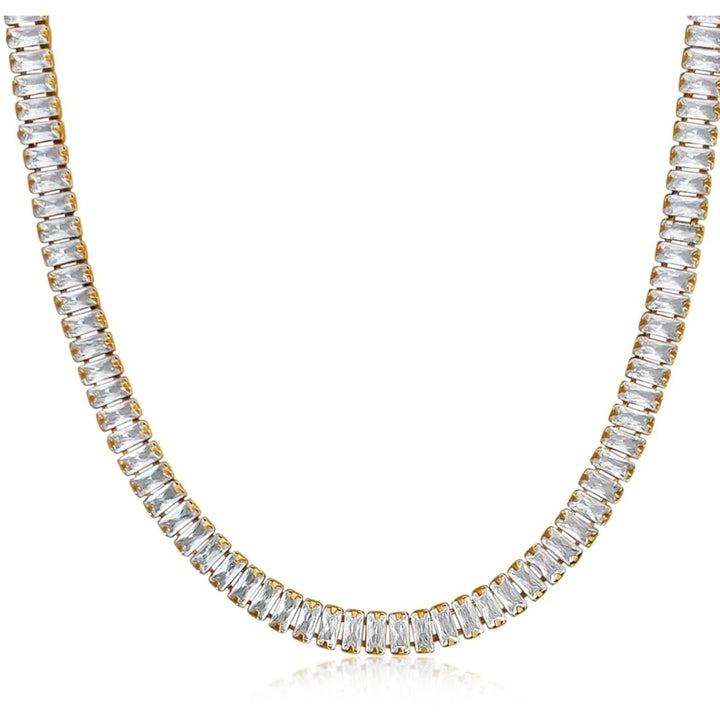 Baguette Tennis Chain Necklace -