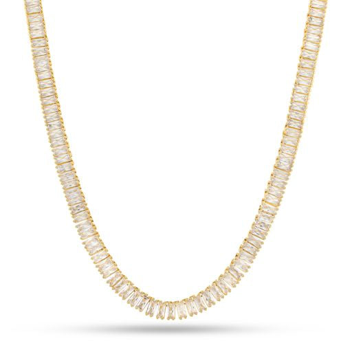 Baguette Tennis Chain Necklace -Gold Filled