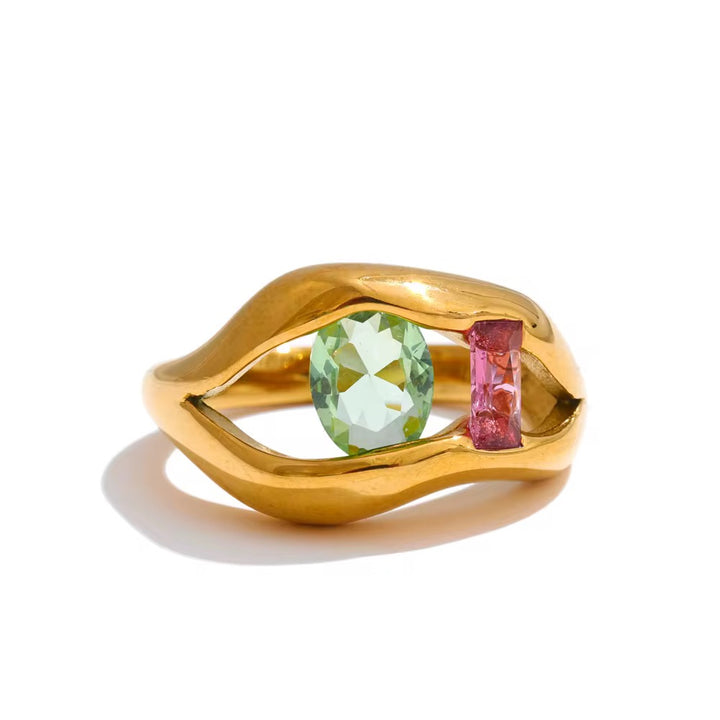 Spring 2 Color Gemstone Ring - Gold Filled
