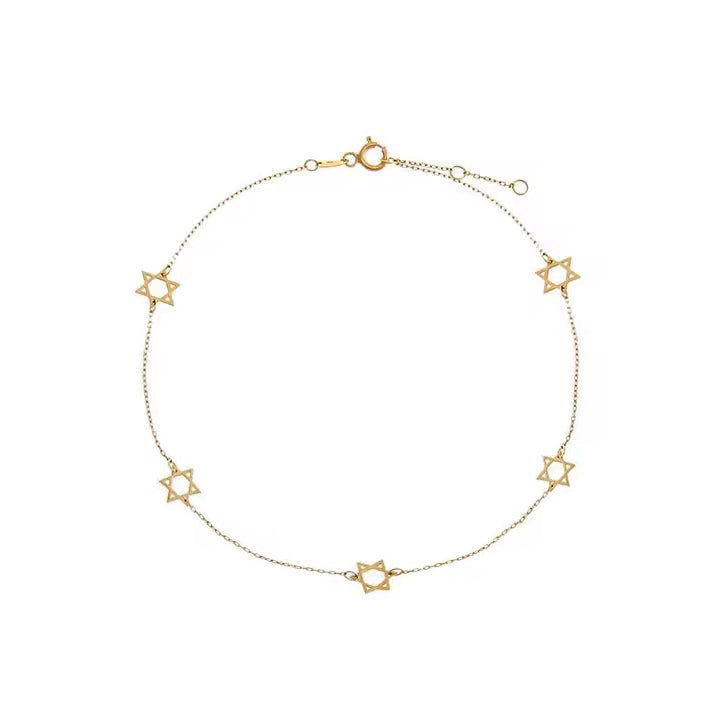 Multiple Star of David Necklace - Gold Filled