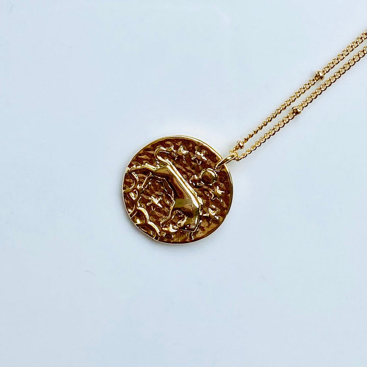 Double Side Zodiac Sign Necklace - Gold Filled