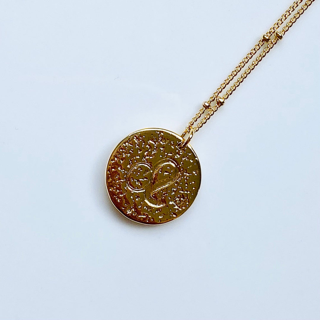 Double Side Zodiac Sign Necklace - Gold Filled