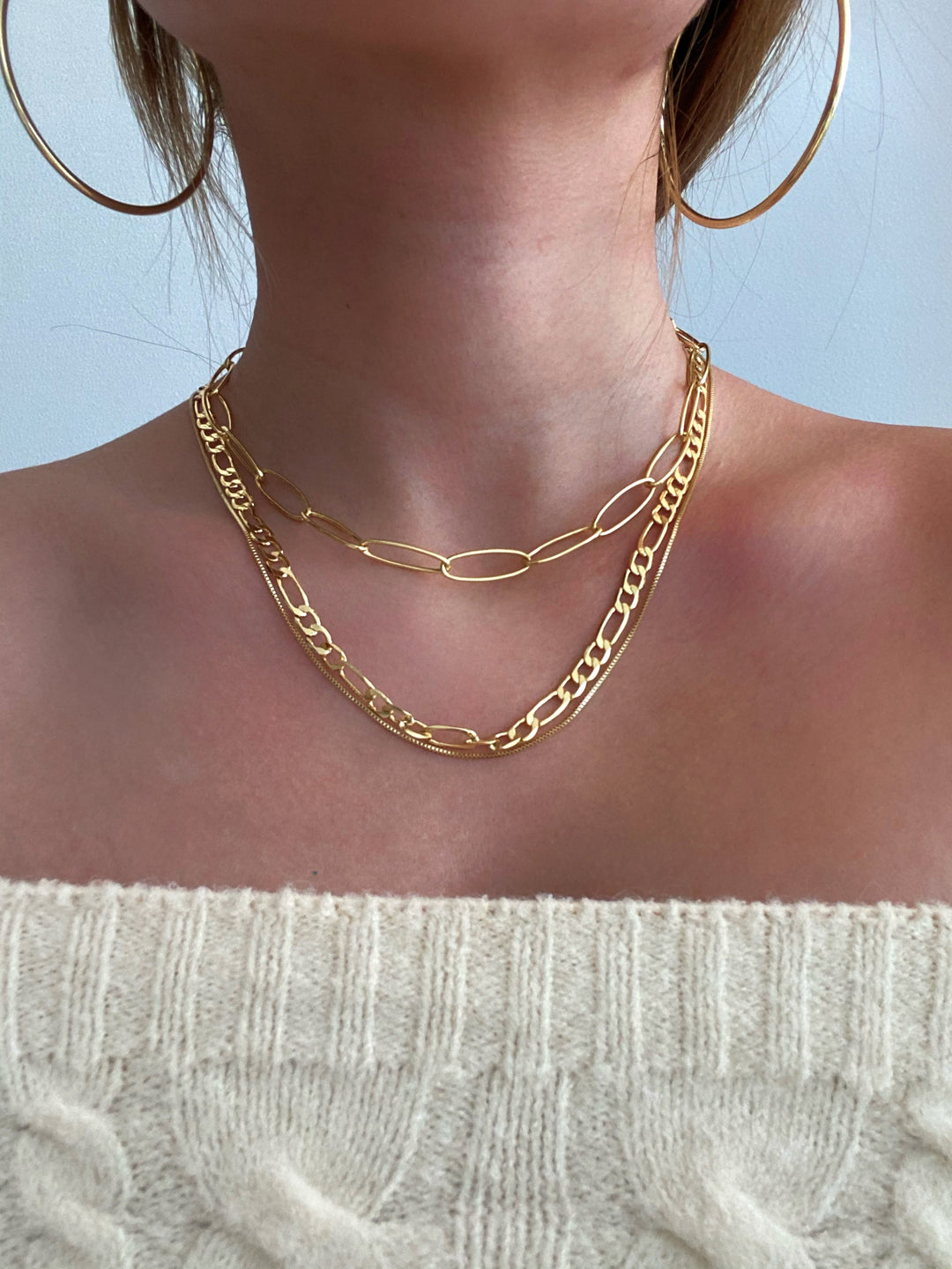 Chunky Figaro Chain Necklace - Gold Filled