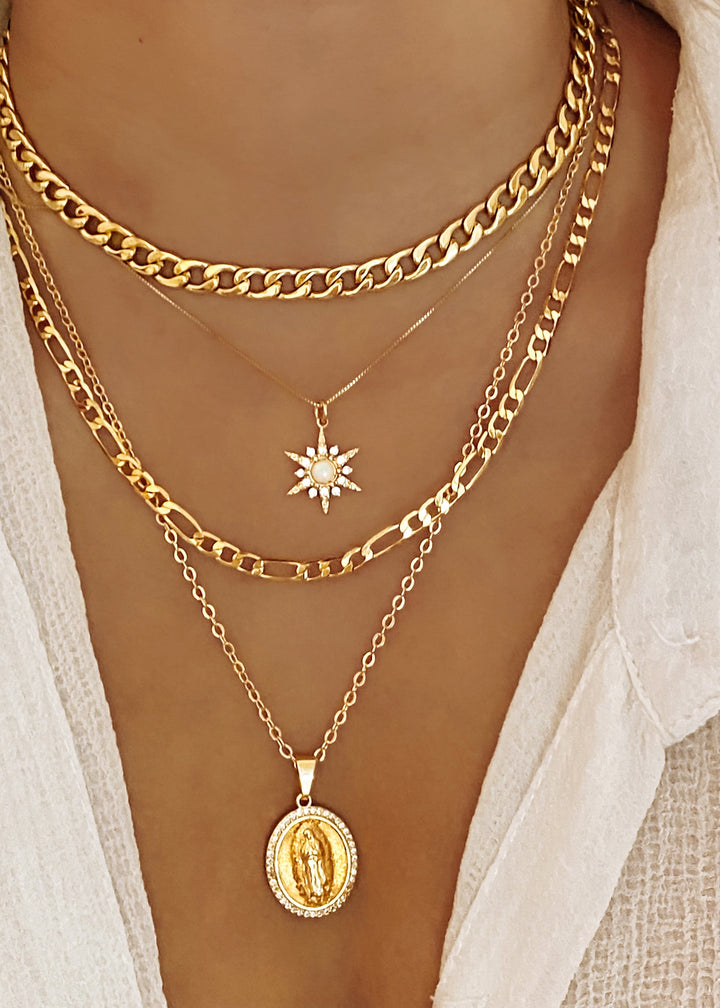 Chunky Figaro Chain Necklace - Gold Filled