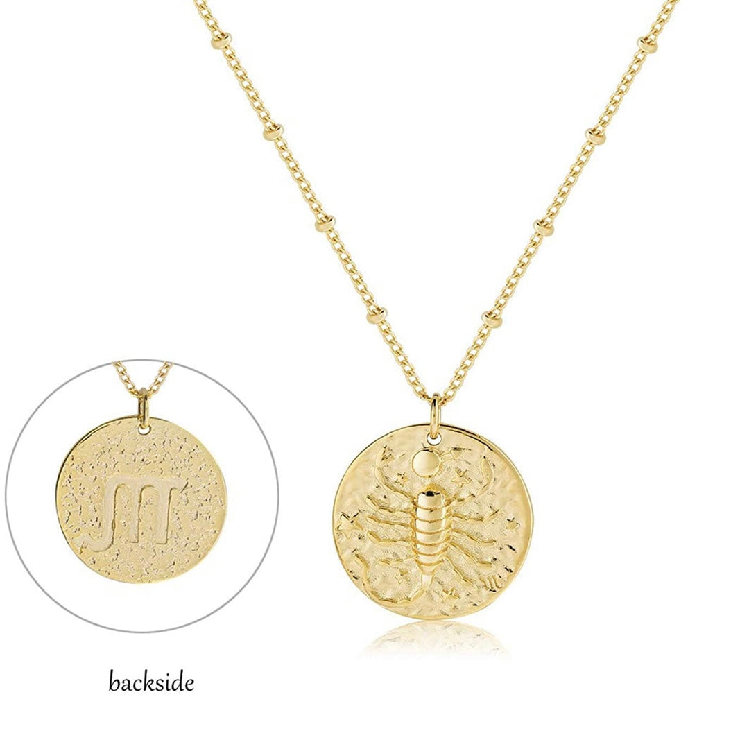 Double Side Zodiac Sign Necklace - Gold Filled