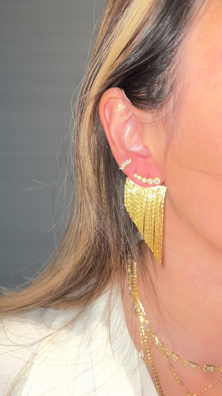 Tassel Diamond Earrings - Gold Filled