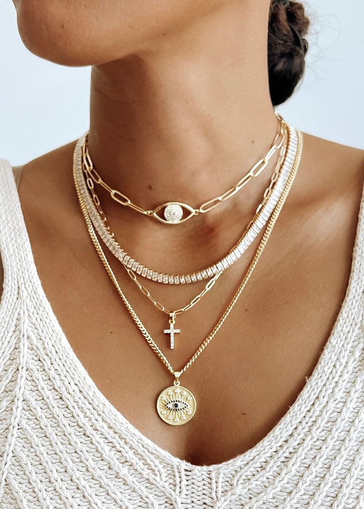 Tennis Chain Necklace -Gold Filled