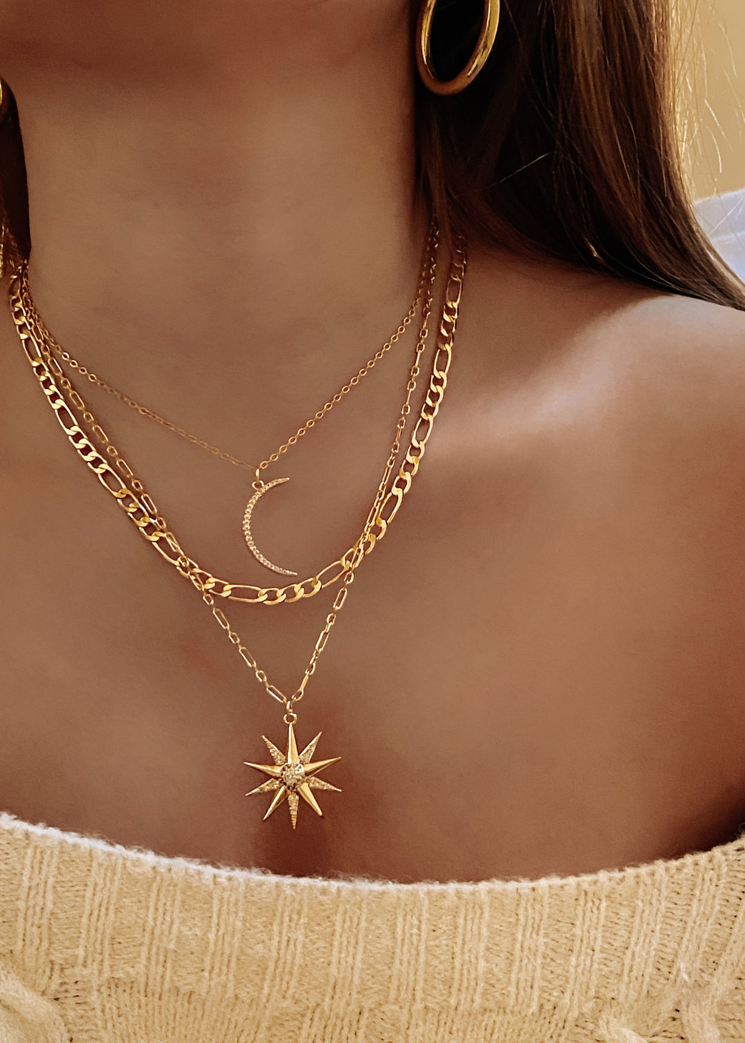Goddess Moon Necklace - Gold Filled