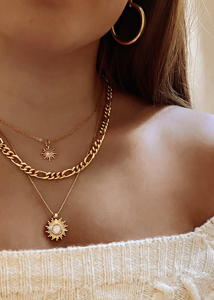 Evie Sun Necklace - Gold Filled