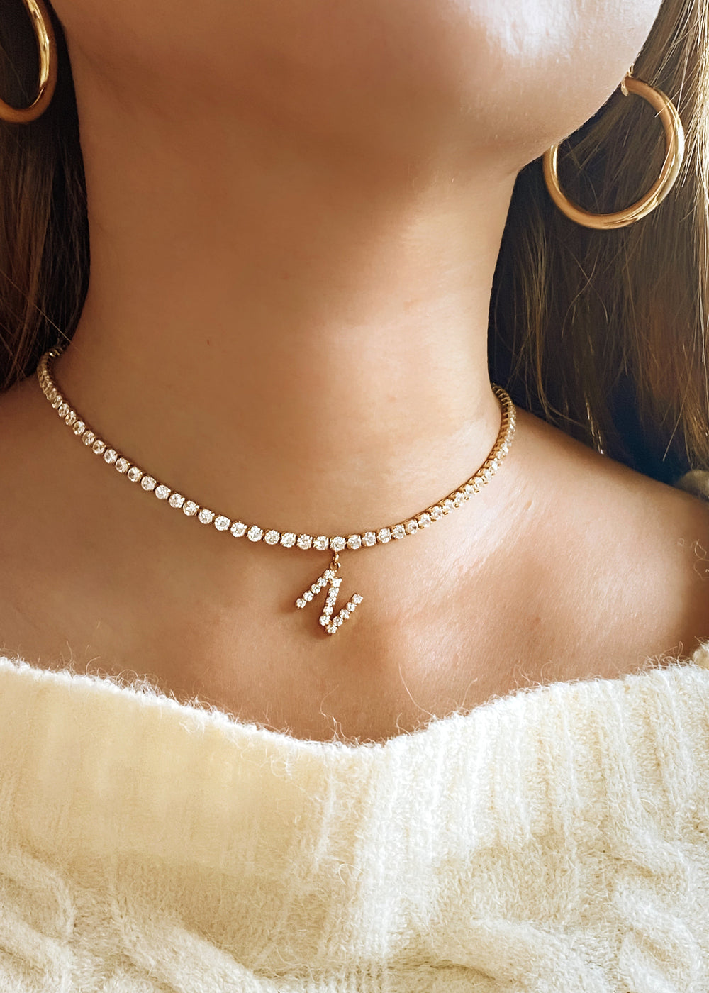 Diamond Initial Necklace