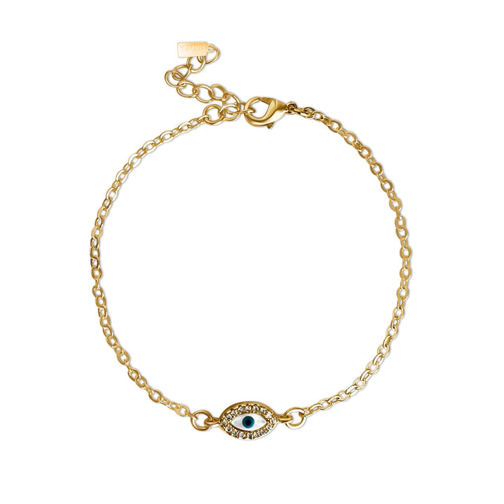 Dainty Evil Eye Bracelet - Gold Filled