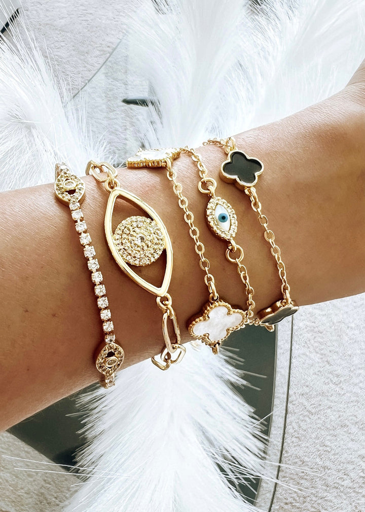 Dainty Evil Eye Bracelet - Gold Filled