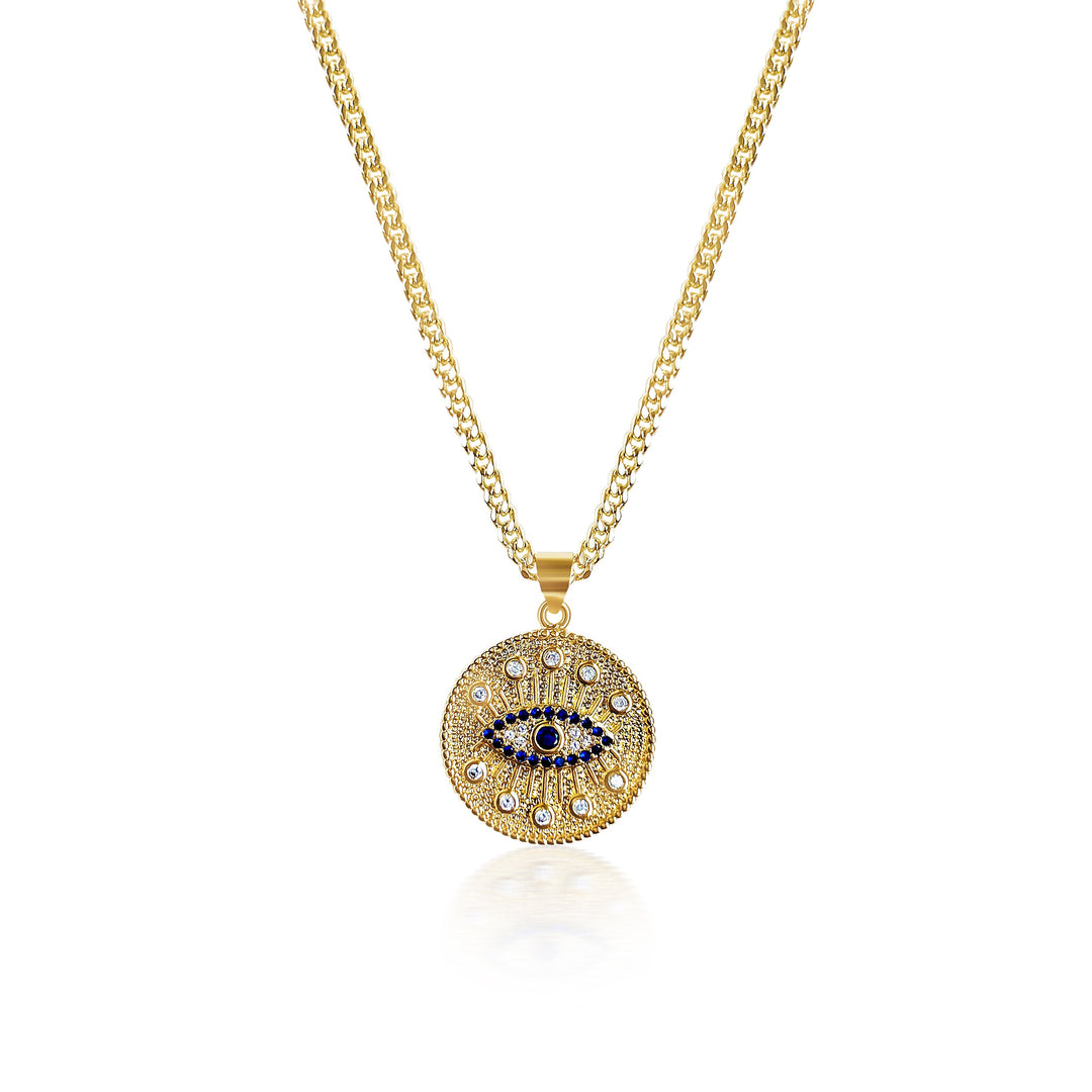 Protective Evil Eye Necklace - Gold Filled