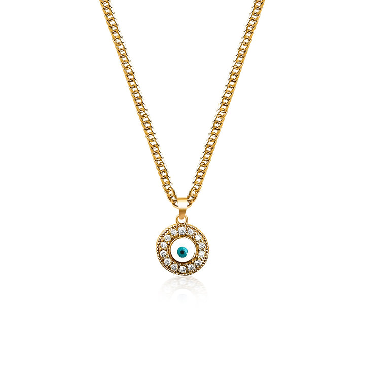 Wise Guidance Evil Eye Necklace - Gold Filled