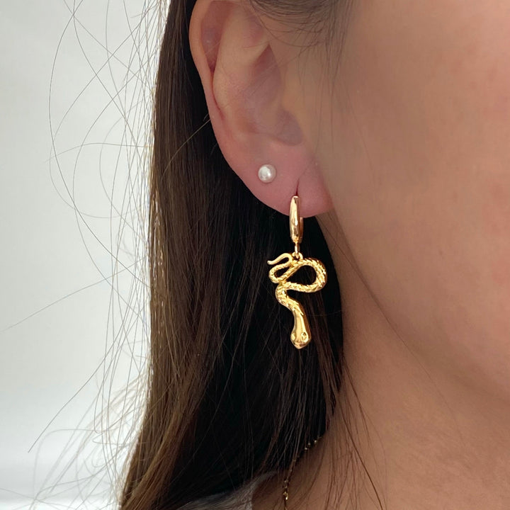 Snake Earrings - Gold Filled