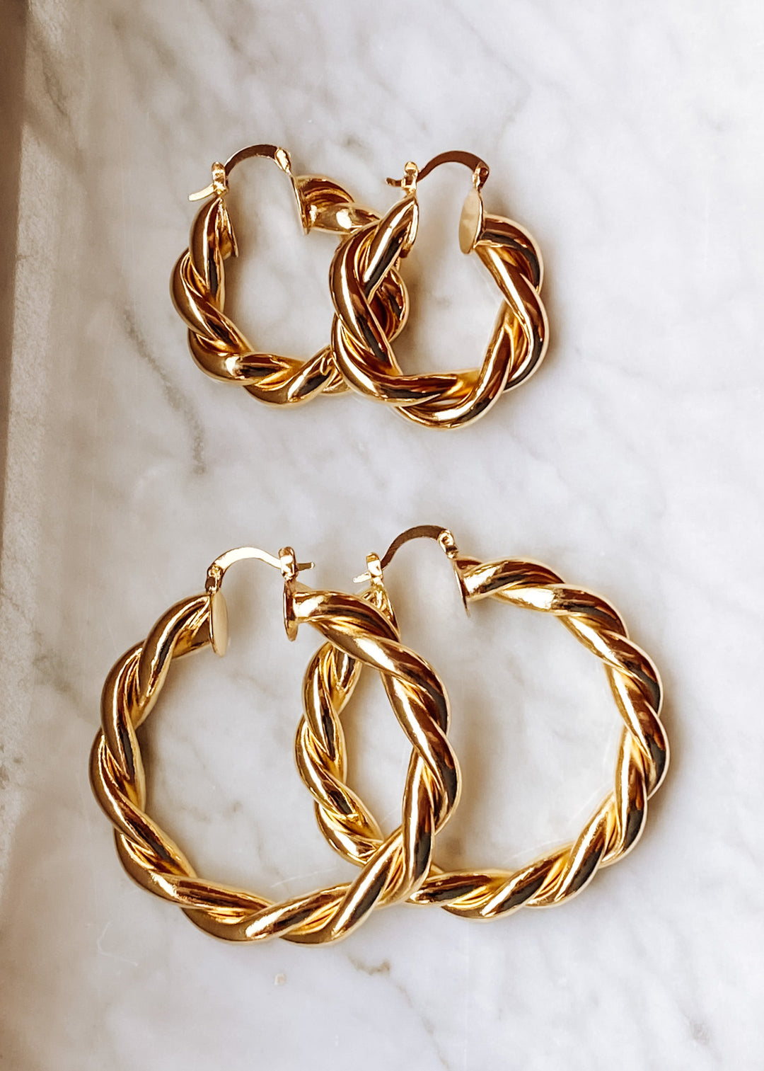 Chunky Twist Hoops (S) - Gold Filled