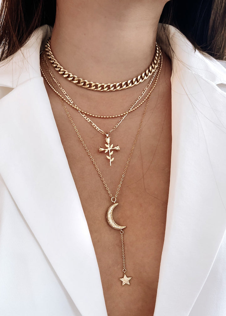 Compassionate Faith Rose Cross Necklace
