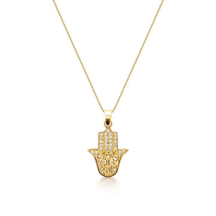 Wisdom Hamsa Hand Necklace - Gold Filled