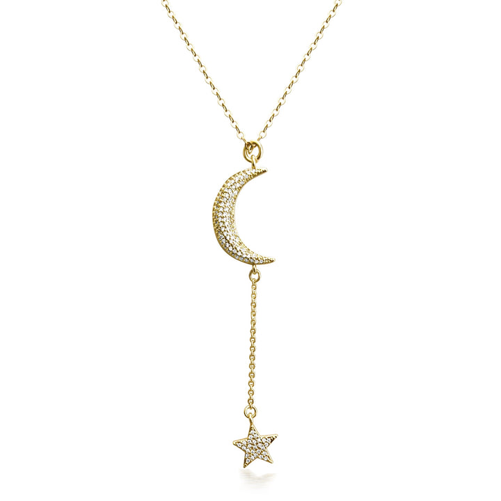 Moon & Star Necklace - Gold Filled