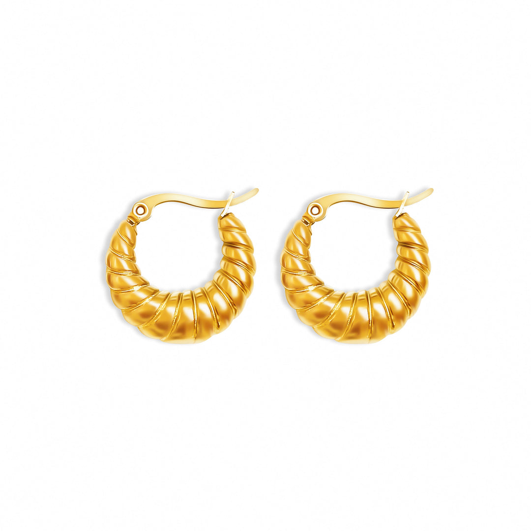 Leeann Croissant Hoops - Gold Filled