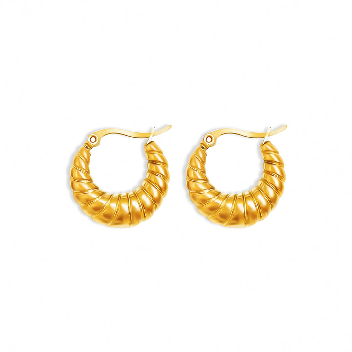 Leeann Croissant Hoops - Gold Filled