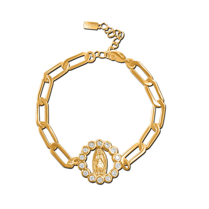 Diamond Virgin Mary Bracelet