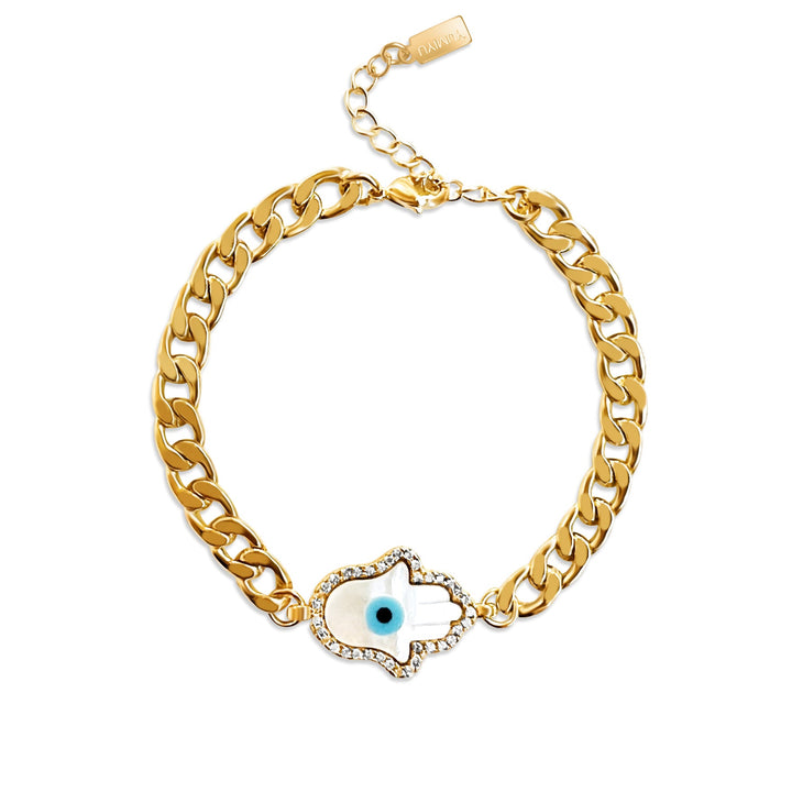 Hamsa Hand Anklet - Gold Filled