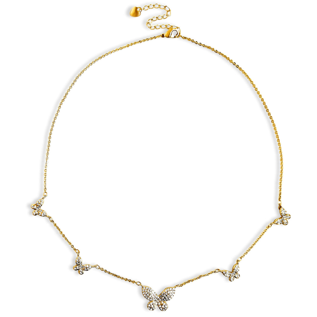 Butterfly Diamond Necklace - Gold Filled