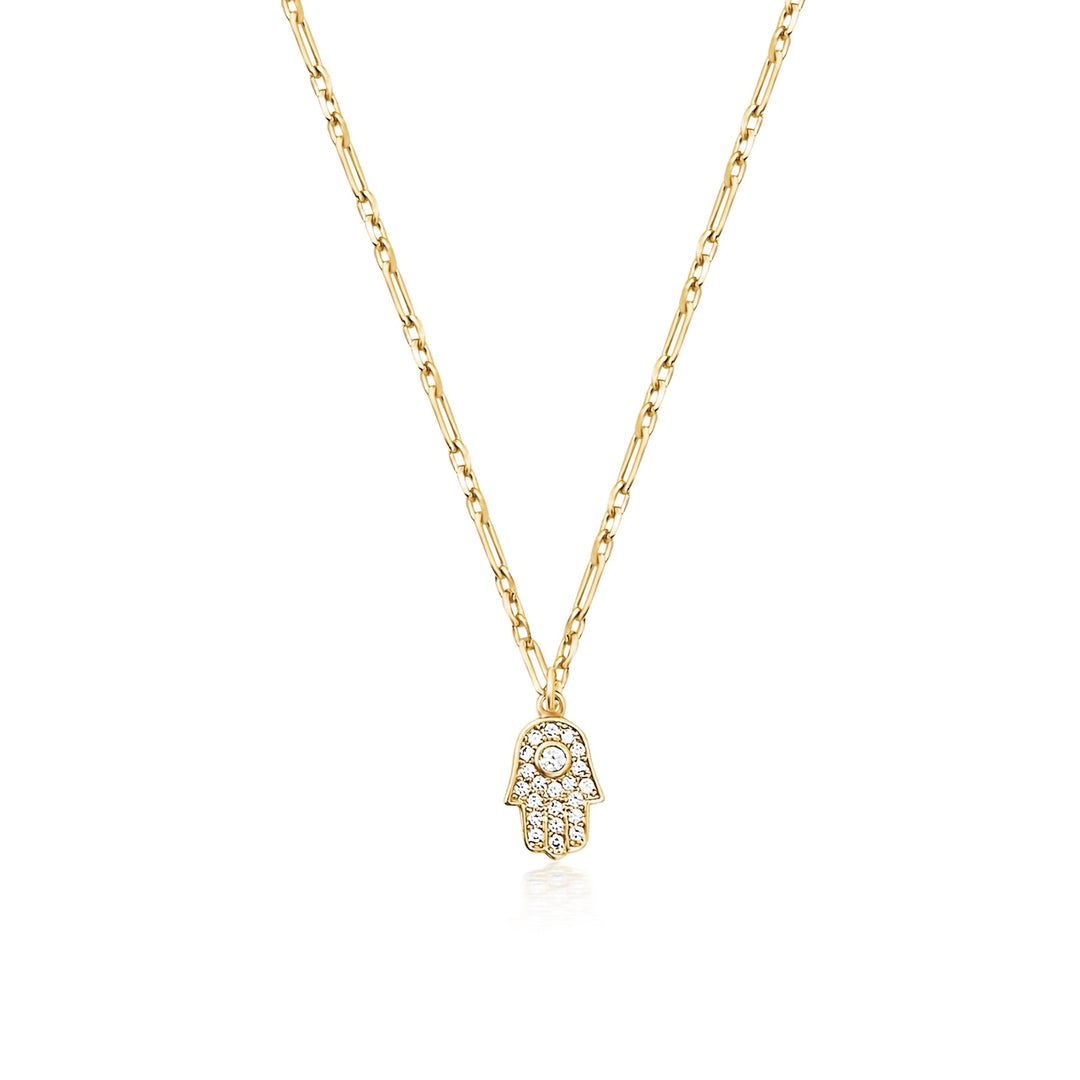 Guiding Hamsa Hand Necklace - Gold Filled