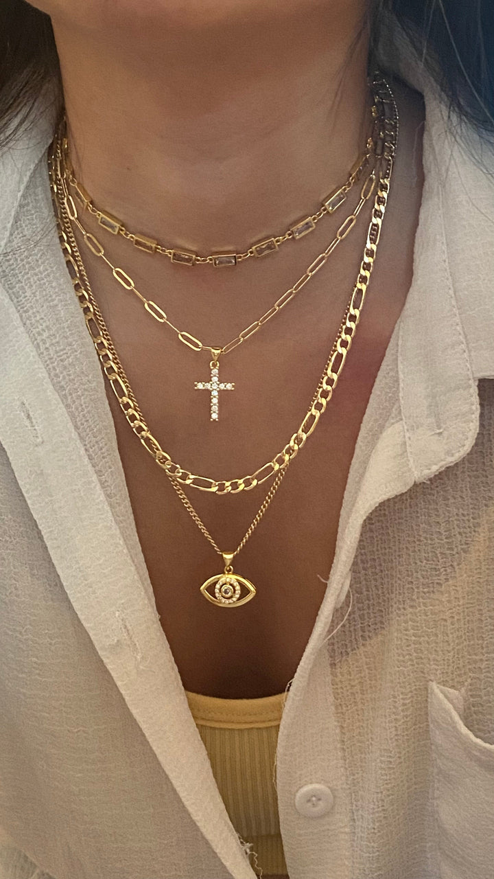 Cradled in Protection Evil Eye Necklace