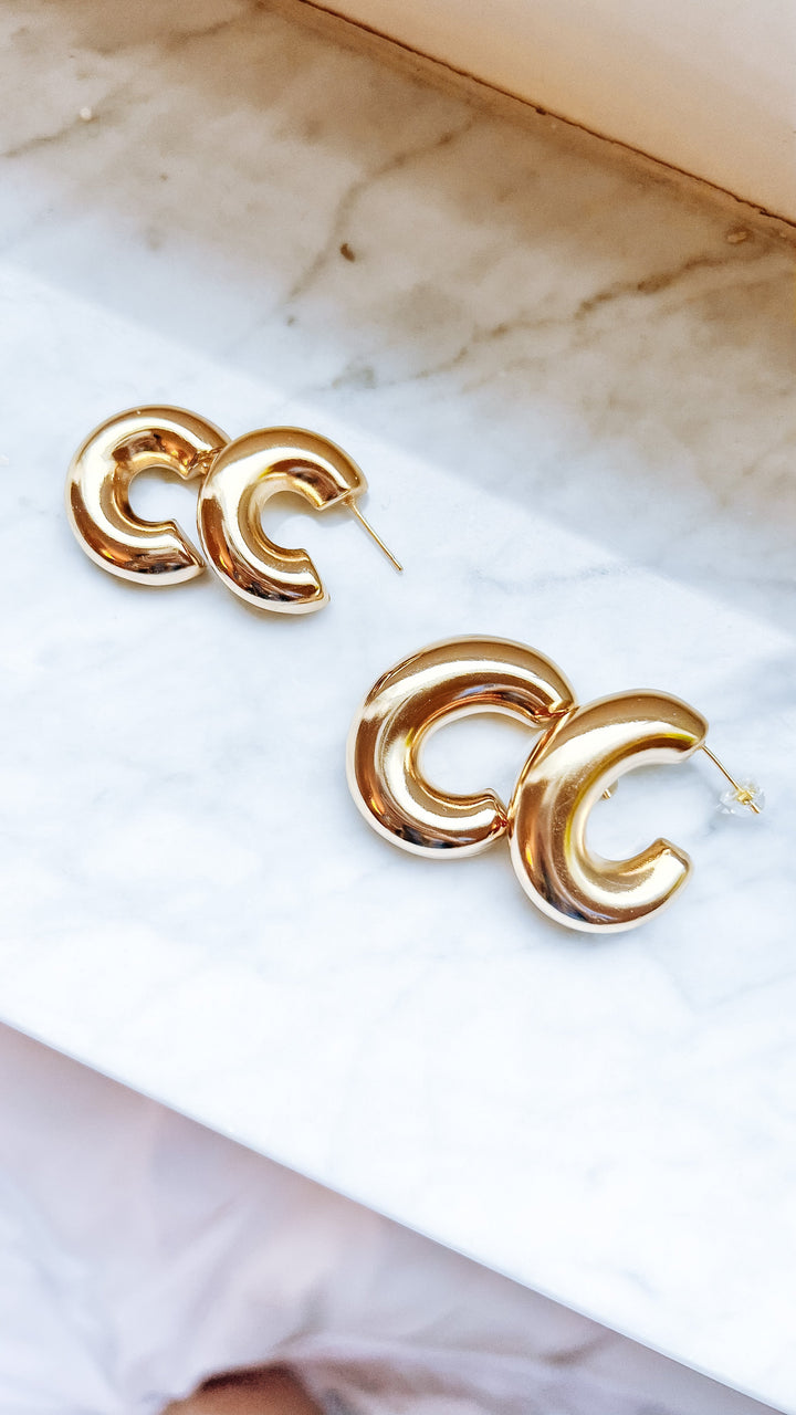 Chunky Trendy Hoops - Gold Filled