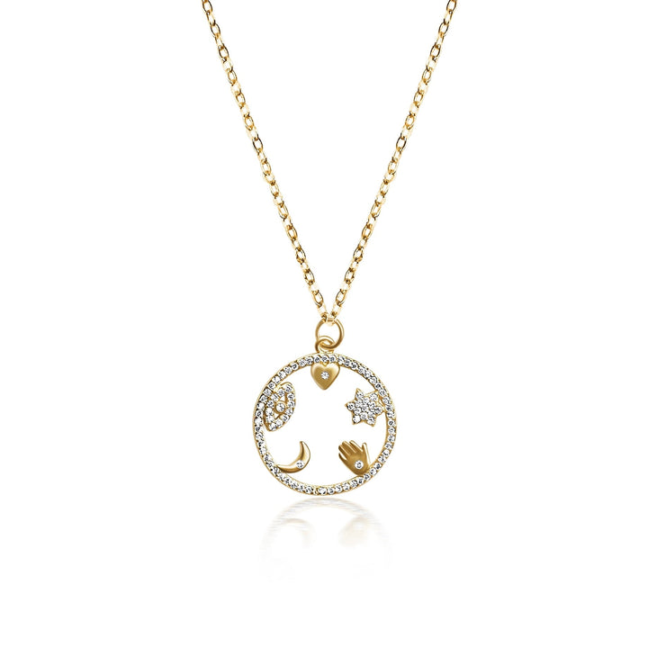 Many Blessings Evil Eye Necklace - Gold Filled