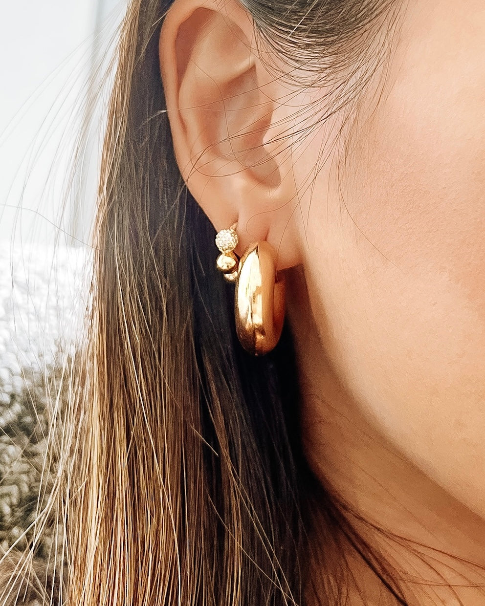 Chunky Trendy Hoops (S) - Gold Filled