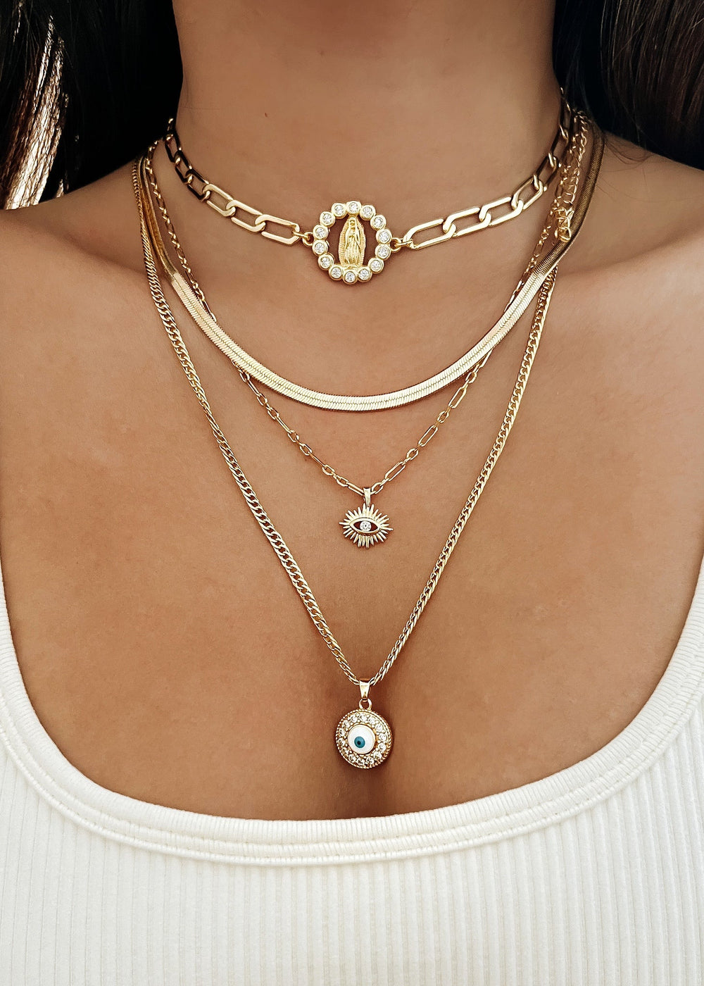Diamond Virgin Mary Choker 