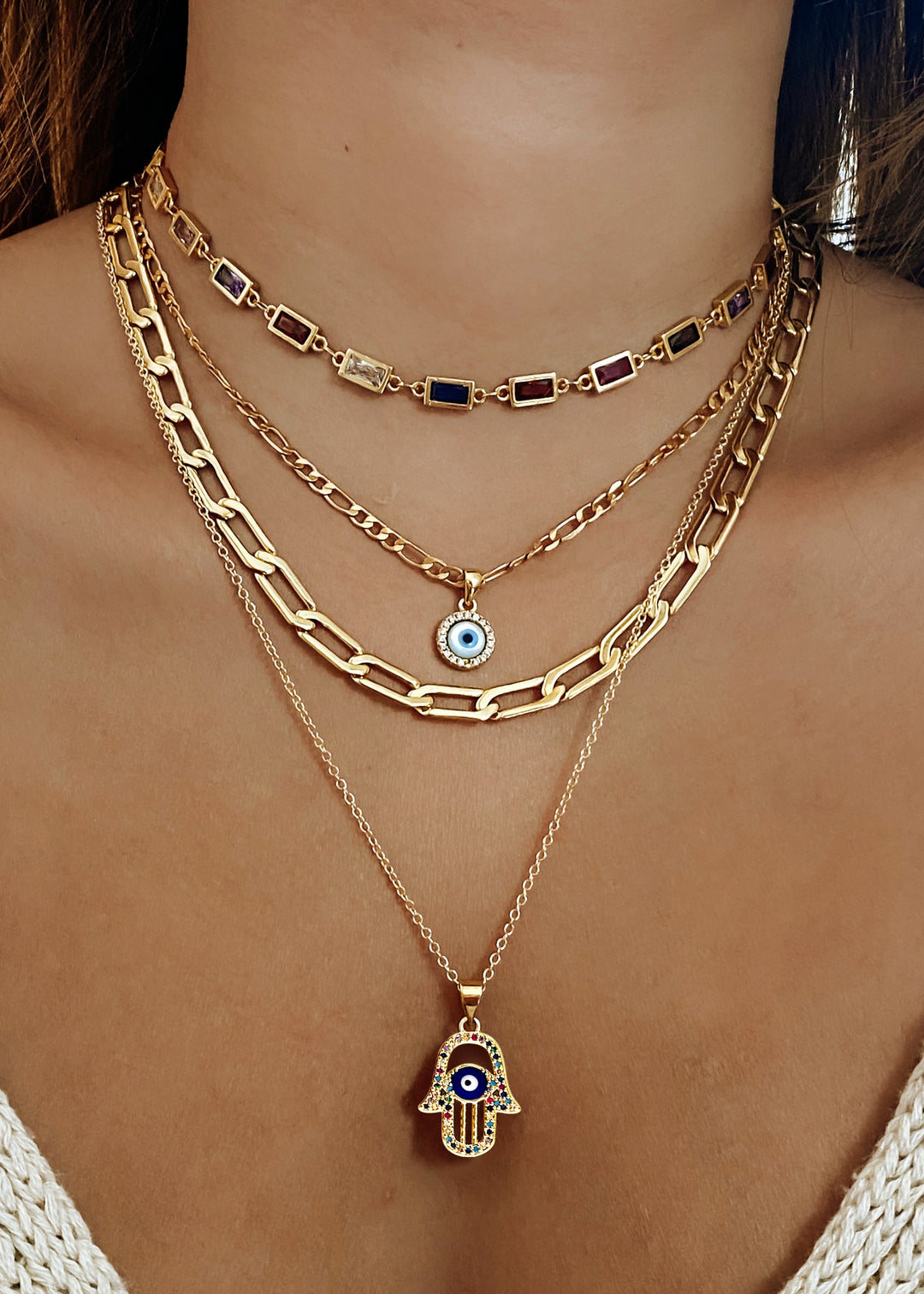 Hamsa Blessing Necklace - Gold Filled