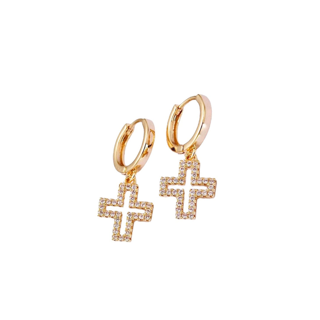 Dainty Cross Earrings - Gold Filled