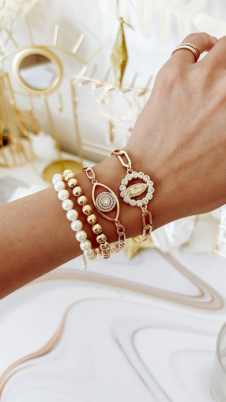 Pearl Beads Bracelet - Gold Filled